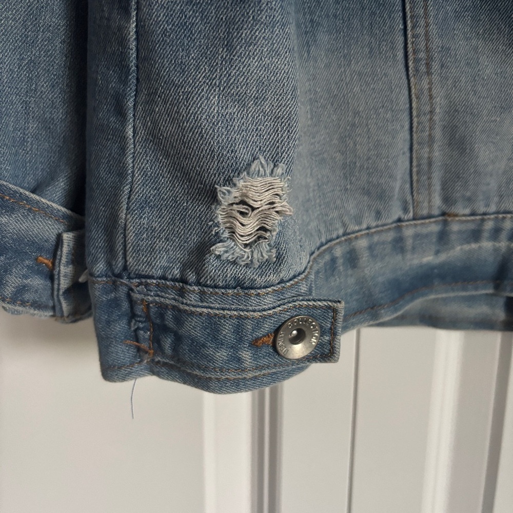 Cavalini Light Blue Distressed Denim Jacket - Picture 7 of 7